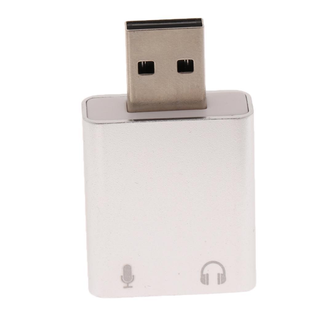 USB2.0 External Stereo Sound Card Adapter Plug and play Aluminum for Laptop