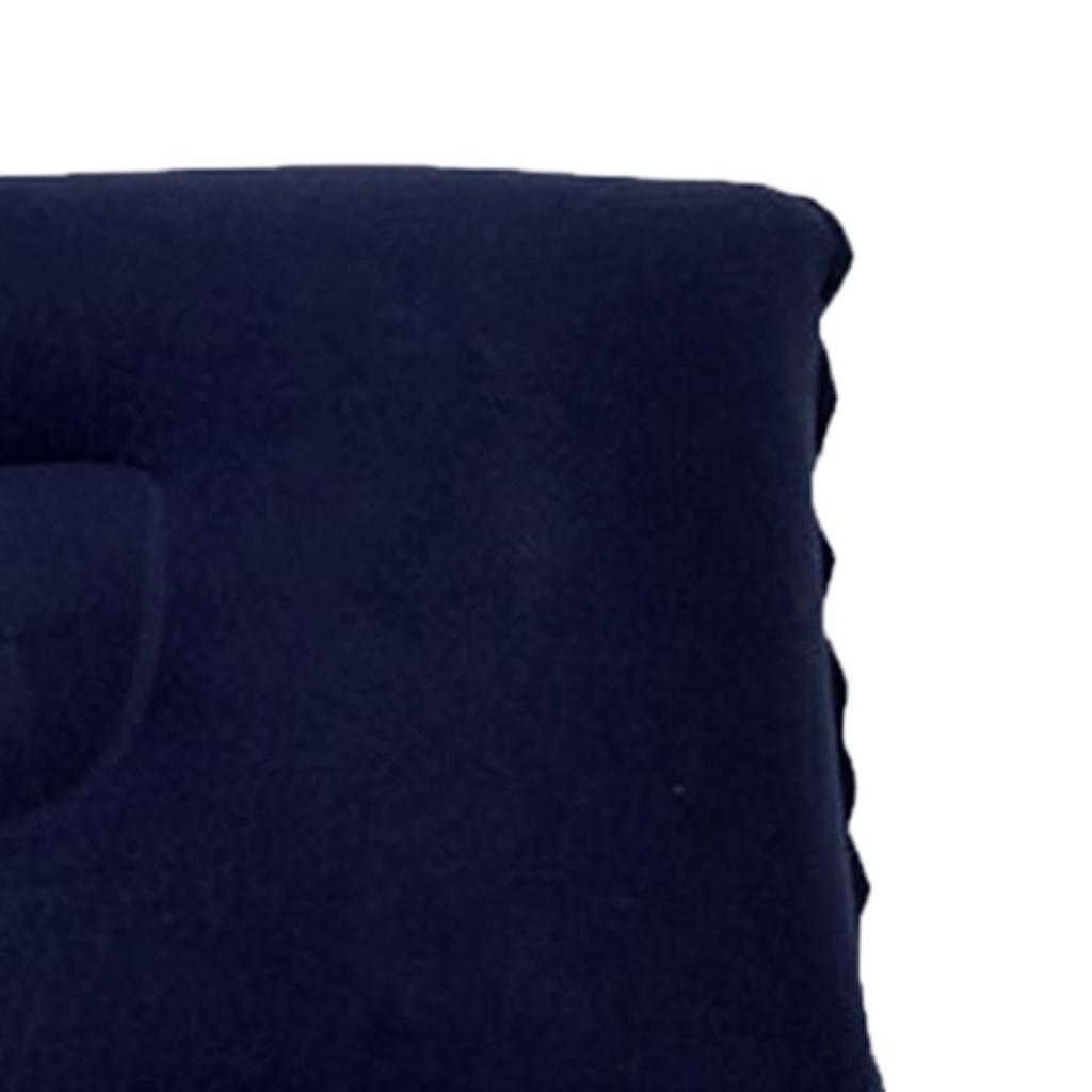 2xInflatable Pillow Travel Air Cushion Camping Car Beach Head Rest Support 34x22cm Dark Blue