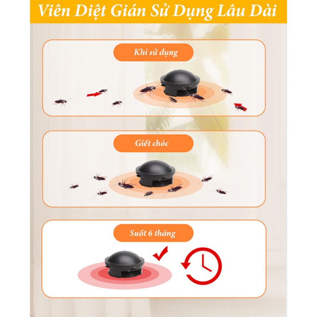Thuốc diệt gián sinh học không mùi tận gốc 12 viên an toàn hiệu quả cho con người và vật nuôi KÈM khăn lau BaoAn Hàng chính hãng