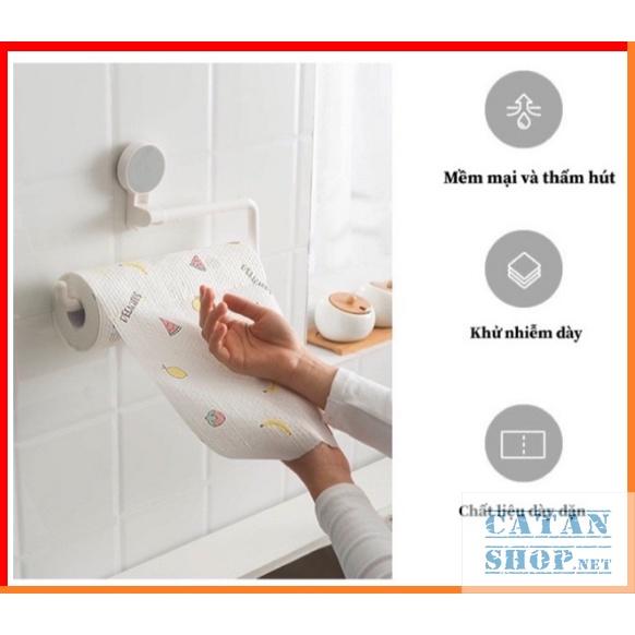 Cuộn giấy lau nhà bếp đa năng, khăn lau bếp, lau tay có thể giặt cuộn 20cm và 25cm in họa tiết