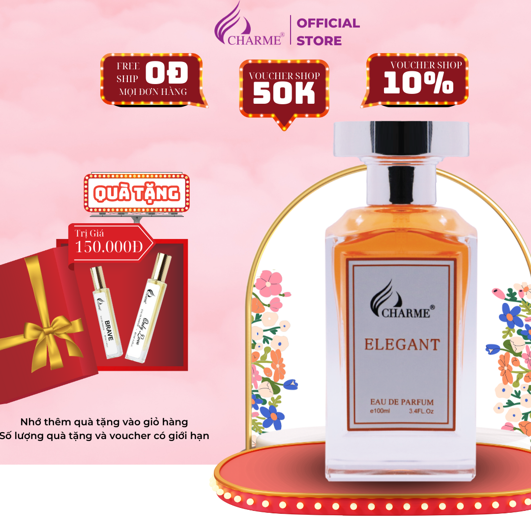 Nước hoa nam lưu hương lâu, Charme Elegant, hương biển hiện đại và nam tính, dành cho phái mạnh, 100ml