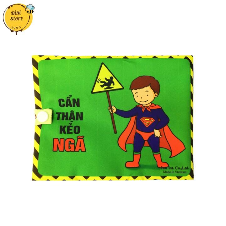 Sách vải cho bé chủ đề Cảnh báo Ngã cảnh báo cho bé biết các tình huống dễ làm bé bị ngã