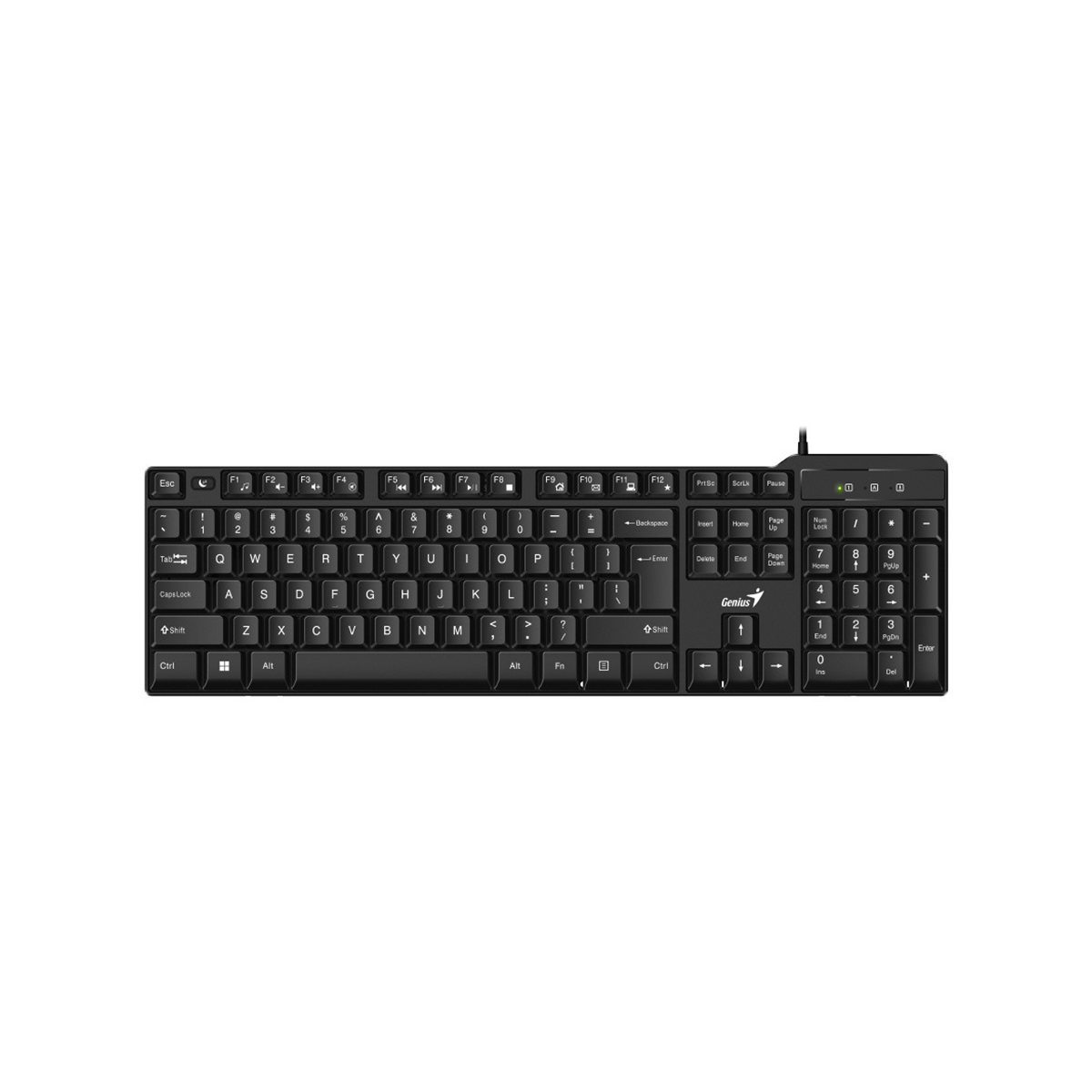 Bàn phím có dây Genius KB-100XP - fullsize, kết nối USB, có kê tay, có bàn phím số 12 phím chức năng, Hàng chính hãng, Bảo hành 1 năm