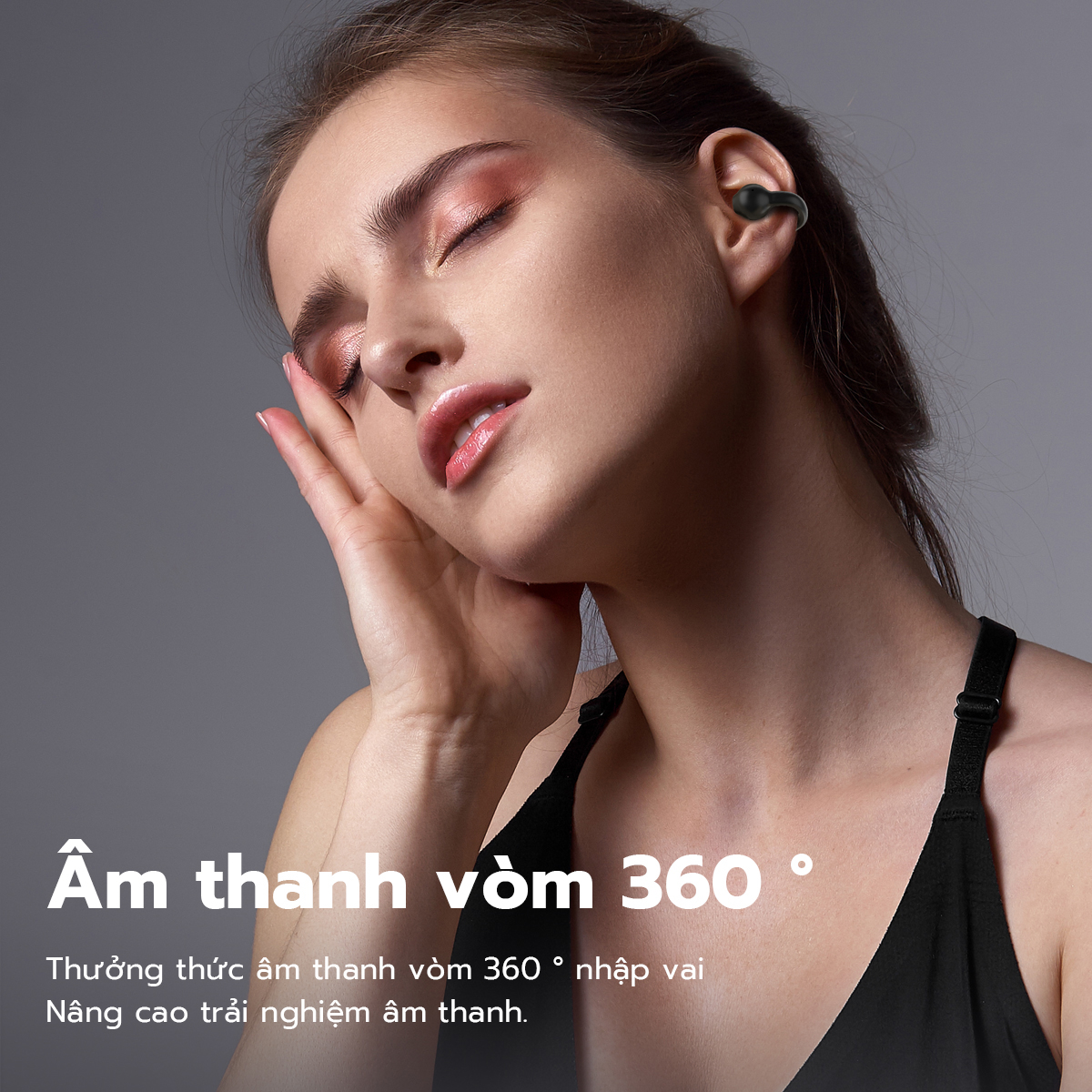J191 -Tai nghe Bluetooth kẹp dẫn khí GOOJODOQ TWS 5.3 kẹp một tai không dây hỗ trợ kết nối lẫn nhau cho android iphone