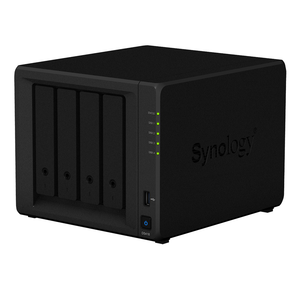 Thiết bị lưu trữ NAS 4-Bay Synology DS418 - Hàng Chính Hãng