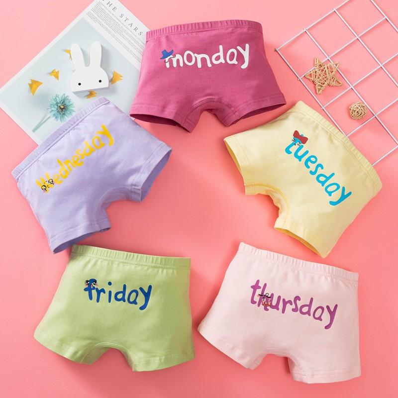 Quần Chíp Đùi Cho Bé Gái,Quần Lót Đùi Bé Gái Set 5 Chiếc Kháng Khuẩn 100% Cotton Hàng Xuất Hàn Quốc Cho Bé từ 3-12 PK21