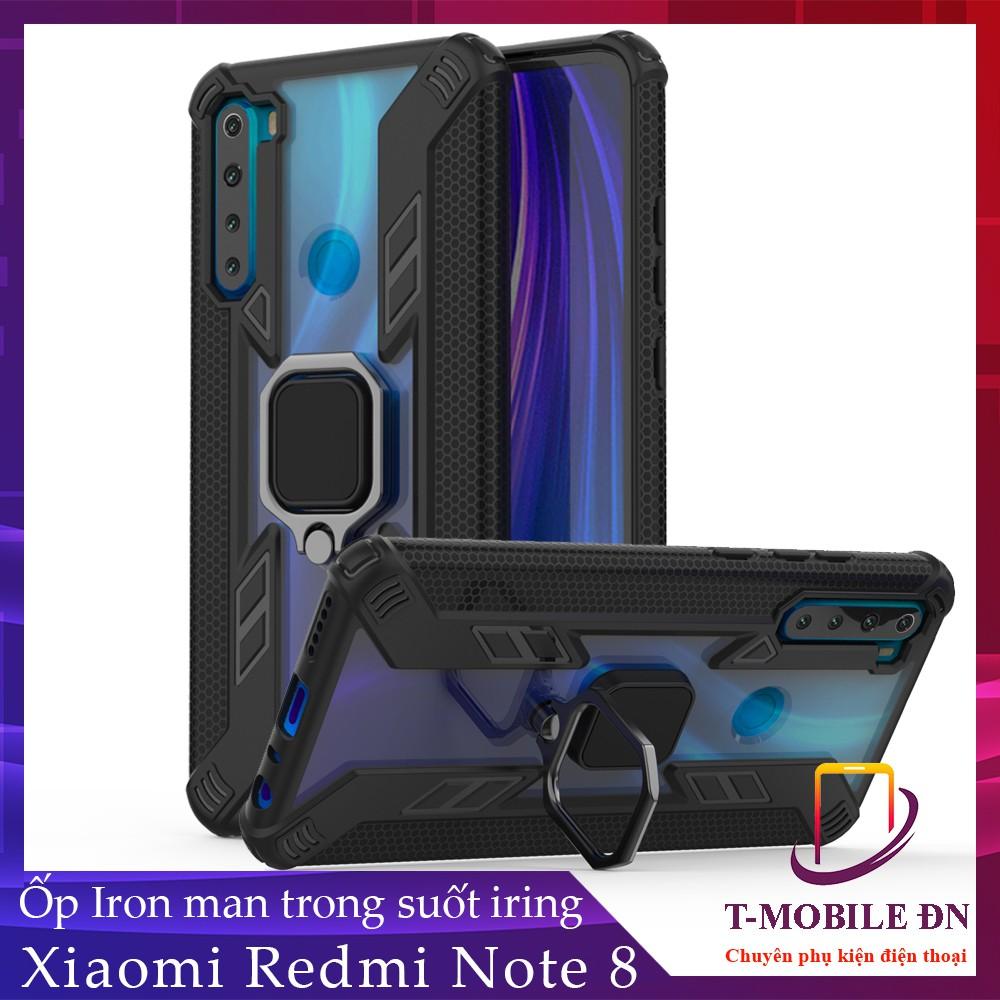 Ốp lưng Xiaomi Redmi Note 8 iRON MAN IRING TRONG SUỐT Nhựa PC cứng viền dẻo chống sốc