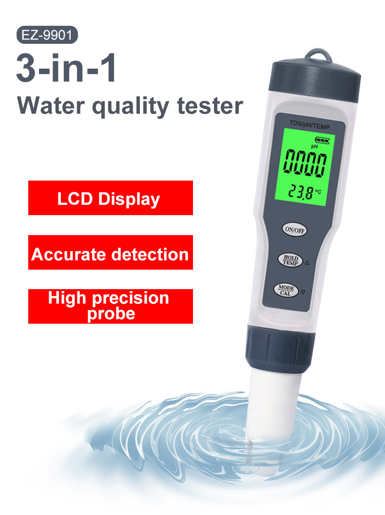 Máy Đo Độ PH/TDS/Nhiệt Độ Nước 3 Trong 1 Noyafa EZ-9901. 3 in 1 Digital PH Meter with TDS/Temp Meter, TDS Water Tester ±0.05 PH High Accuracy with 0-14 PH Measurement Range for Drinking Water, Swimming Pool, Aquarium, Hydroponics.