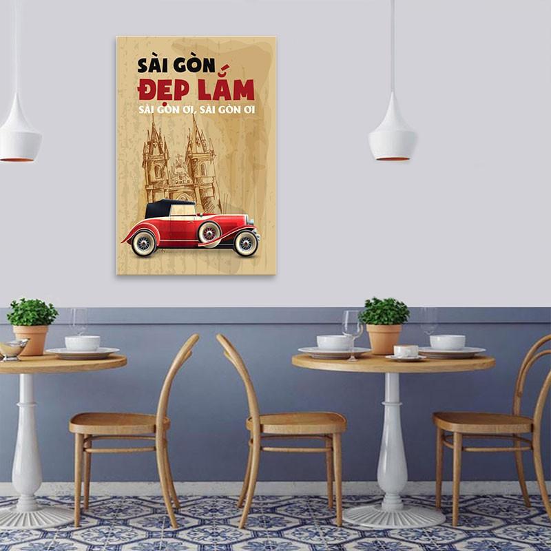 Tranh trang trí về Sài Gòn | Tranh chữ vintage W2205