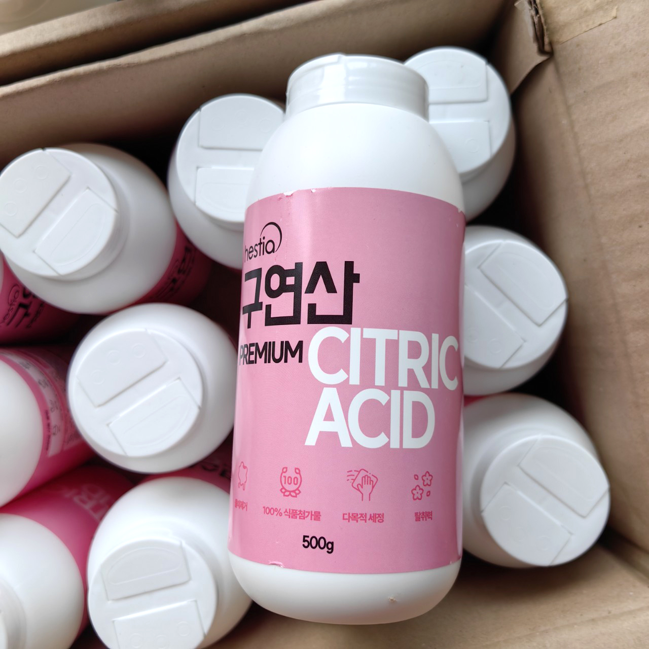 Bột làm sạch lồng máy giặt và tẩy cặn canxi nhà tắm Hestia Permium Hàn Quốc 500g
