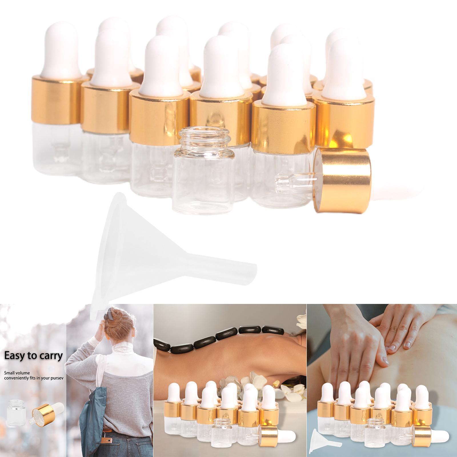 15 Pieces Glass Dropping Bottles Empty with Lid Small for Essential Oils 1ml