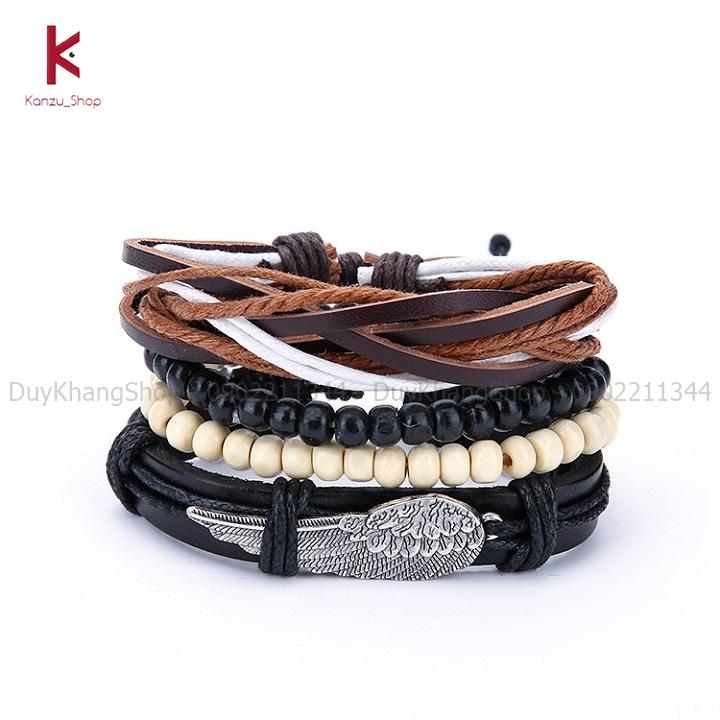 Vòng đeo tay bằng da phong cách vintage thời trang dành cho nam nữ mã VT10