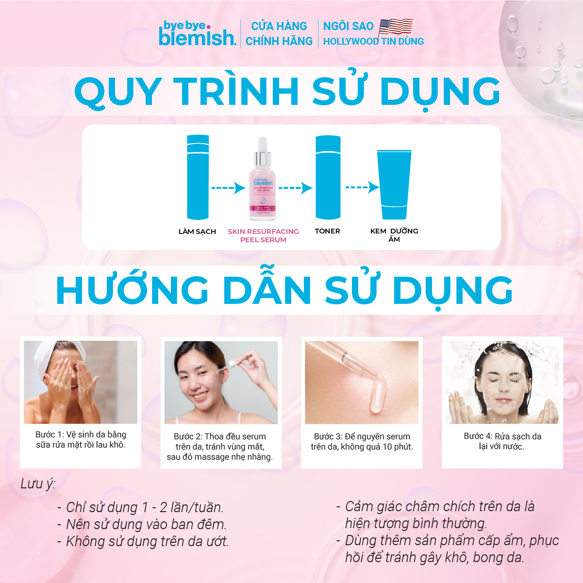 Tinh chất Peel da AHA + BHA giúp tái tạo, mờ thâm, mịn màng da Bye Bye Blemish Skin Resurfacing Peel Serum 30ml