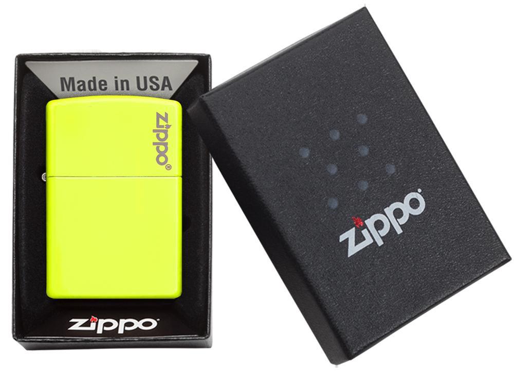 Bật Lửa Zippo Plain with Logo Neon Yellow Matte 28887zl