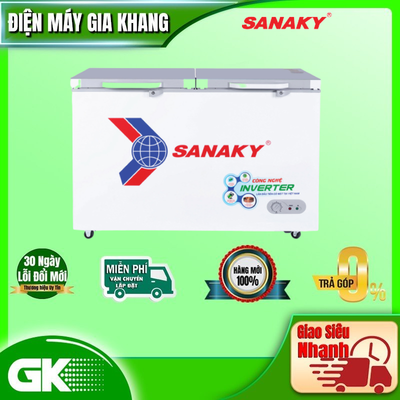 TỦ ĐÔNG INVERTER SANAKY 280 LÍT VH-3699A4K ĐỒNG   - HÀNG CHÍNH HÃNG