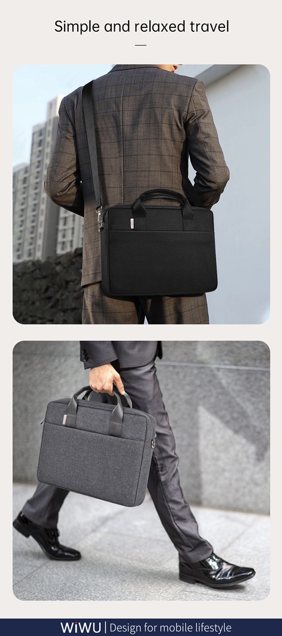 Túi Wiwu Minimalist Laptop Bag Pro cho máy tính xách tay, laptop có 2 ngăn dành cho máy tính xách tay/ máy tính bảng chống rung, bảo vệ toàn diện - Hàng chính hãng