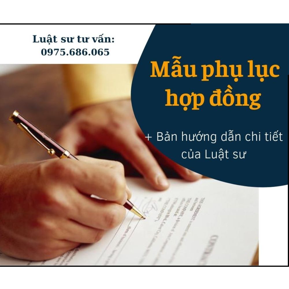 Mẫu phụ lục hợp đồng + bản hướng dẫn chi tiết của Luật sư