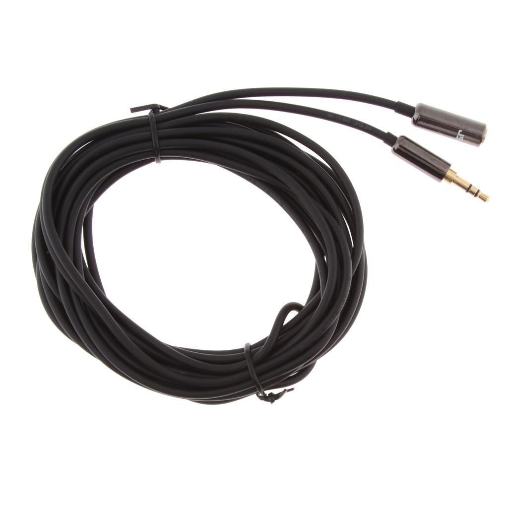 3.5mm Male to Female Auxiliary Stereo Audio Headphone Jack AUX Cable 0.5m