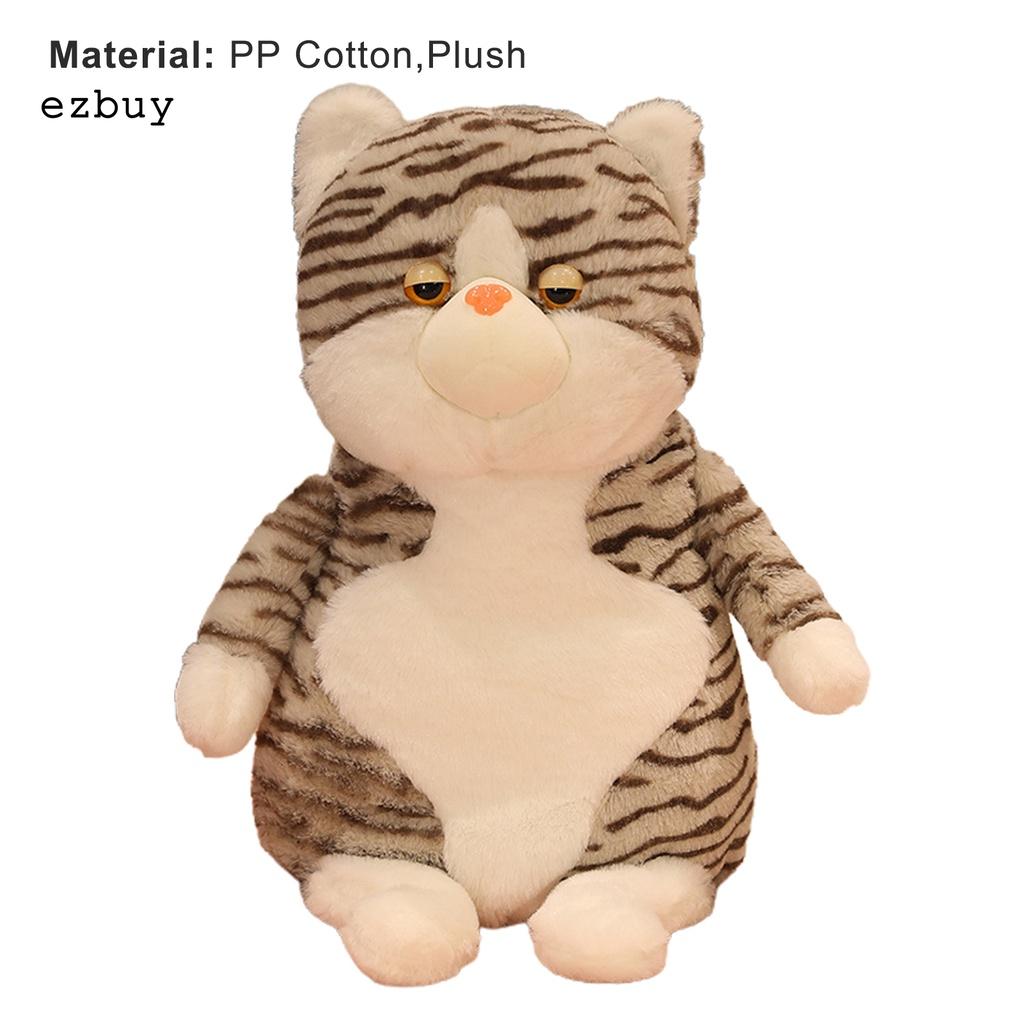 Washable Cat Stuffed Toy Clear Lines Kitty Stuffed Doll Breathable for Anniversary