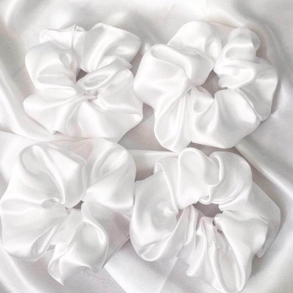 Dây buộc tóc srunchies vải phi bóng