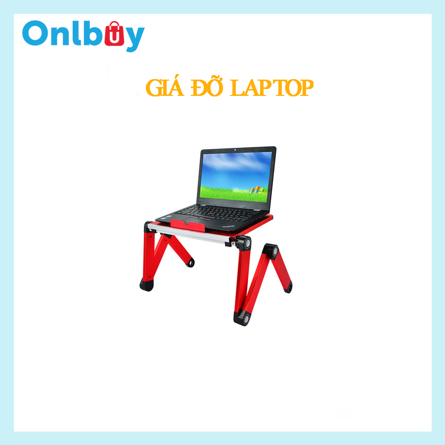 GIÁ ĐỠ LAPTOP HỢP KIM NHÔM MÀU ĐỎ GẤP GỌN TIỆN LỢI, DỄ DÀNG ĐIỀU CHỈNH ĐỘ CAO