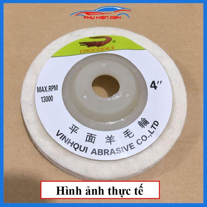 Đĩa đánh bóng làm sạch bề mặt kim loại bằng sợi nỉ đường kính 100mm