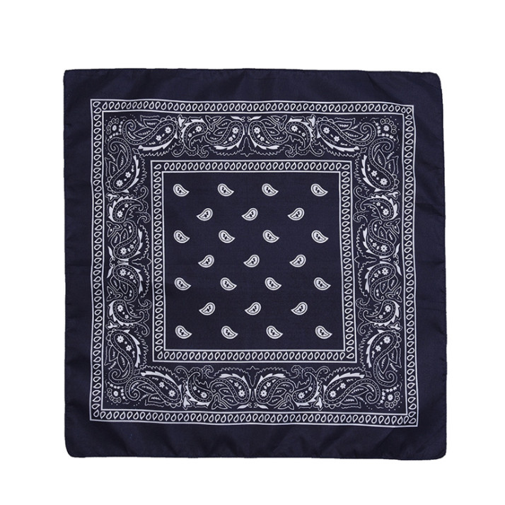 Bộ sưu tập khăn vuông cotton bandana turban XO Vintage BDN01 54x54cm - BDN01.8 Xanh đen