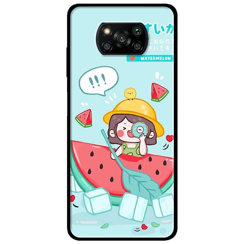 Ốp lưng dành cho Xiaomi Poco X3 mẫu Cô Gái Dưa Hấu