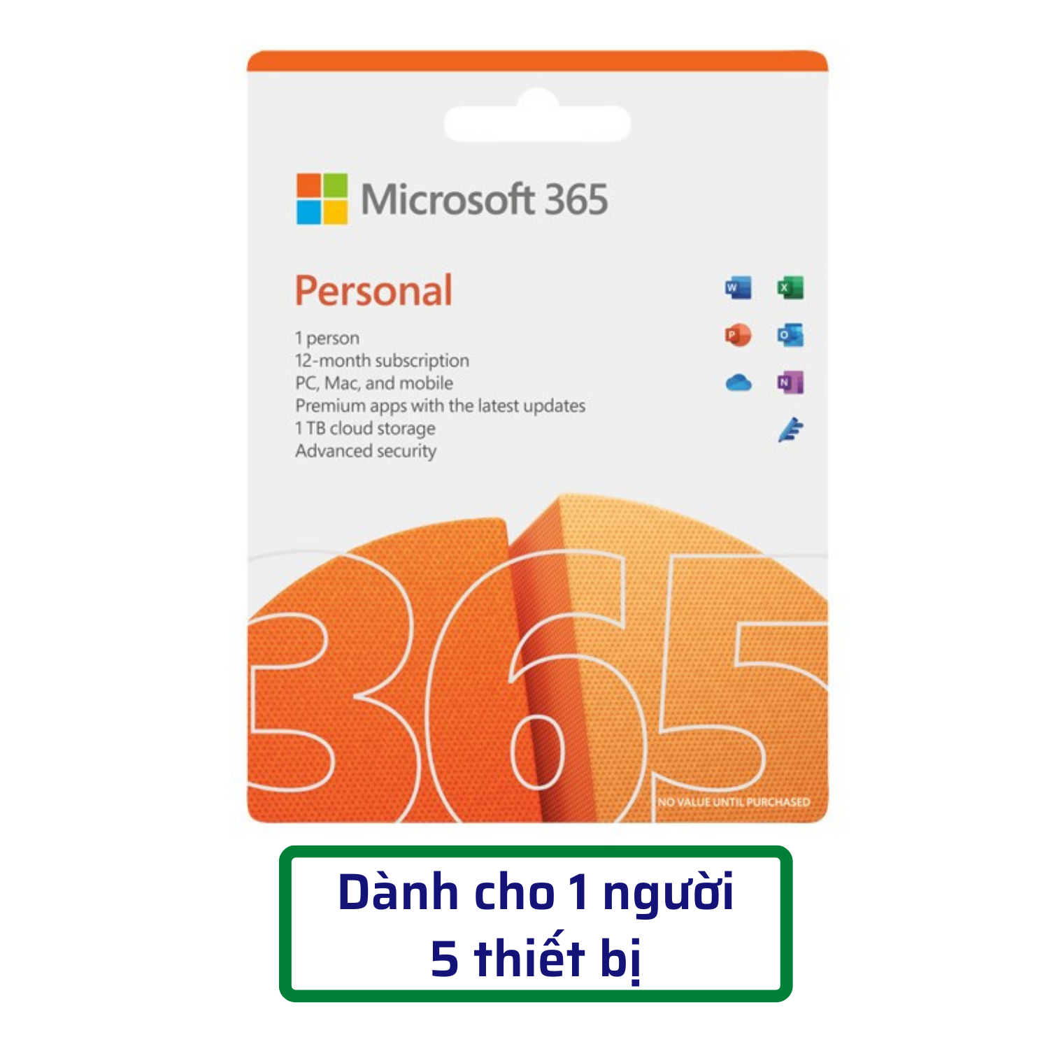 Phần mềm Microsoft 365 Personal English APAC EM Subscr 1YR Medialess P8 ( QQ2-01398 ) - Hàng Chính Hãng