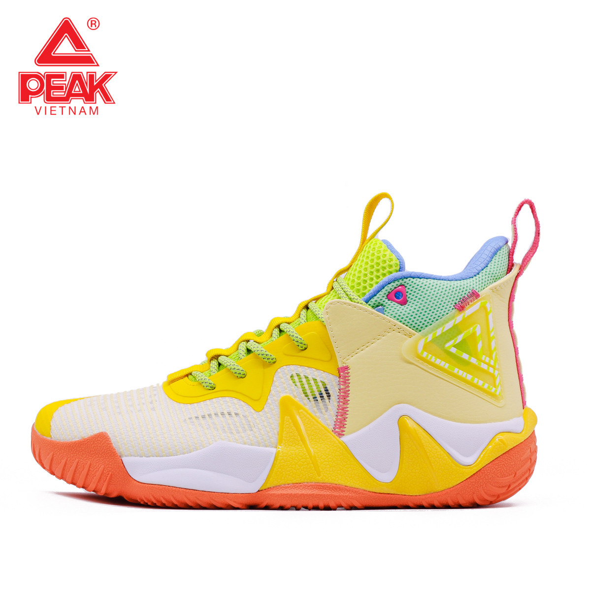 Giày Bóng Rổ Nam Cổ Cao Peak Basketball Outdoor Monster 7.2 E221041A - Màu Vàng Cam
