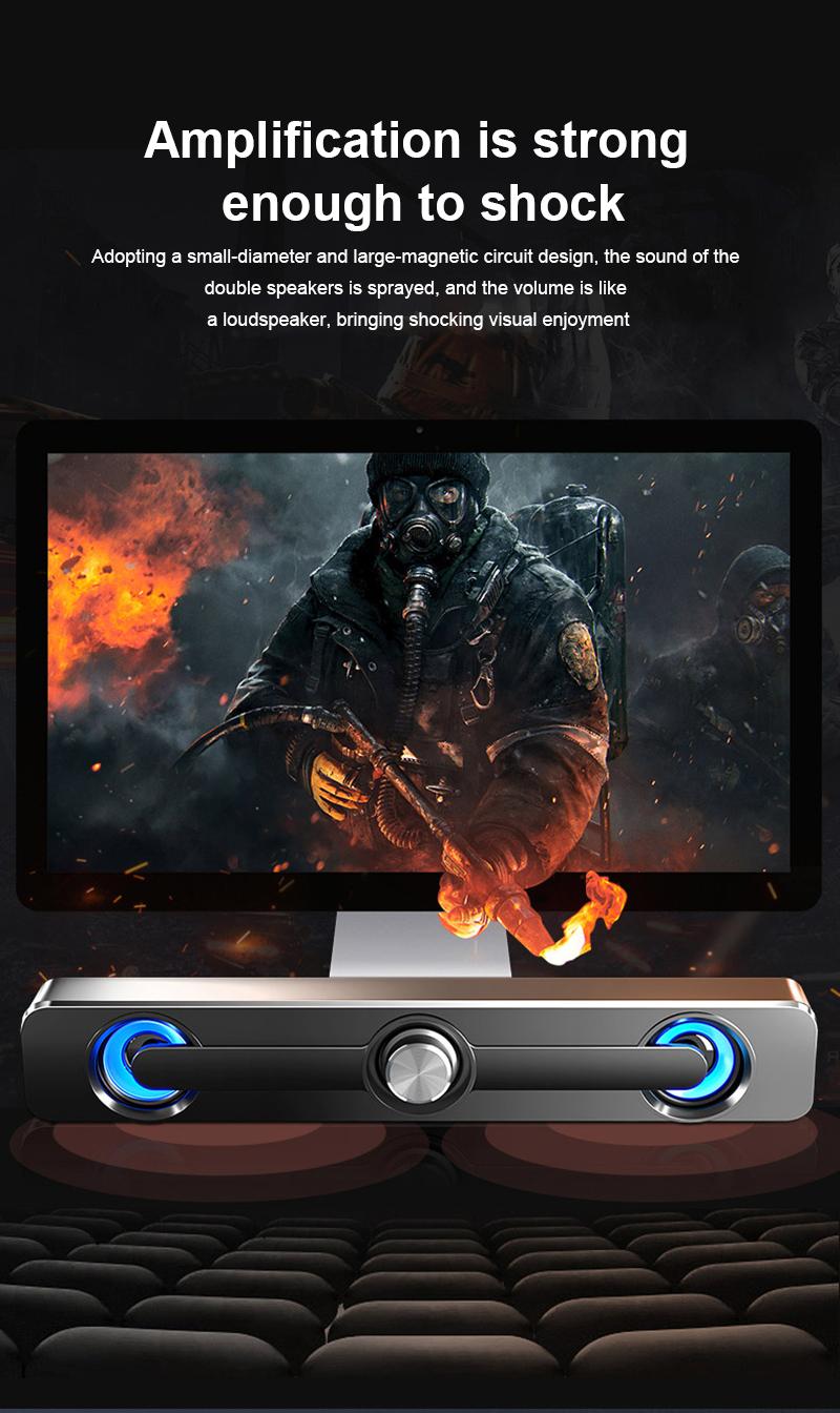 2023 USB Mới Loa Có Dây-Loa Tương Thích Âm Lượng Lớn Loa Di Động Không Dây Cho Máy Tính Máy Tính Âm Thanh Hộp Color: Bluetooth white