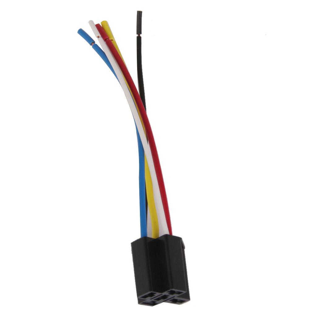 4 Pieces Car 12V 12 DC 40A AMP Relay Harness Socket Plug 5Pin 5 Wire