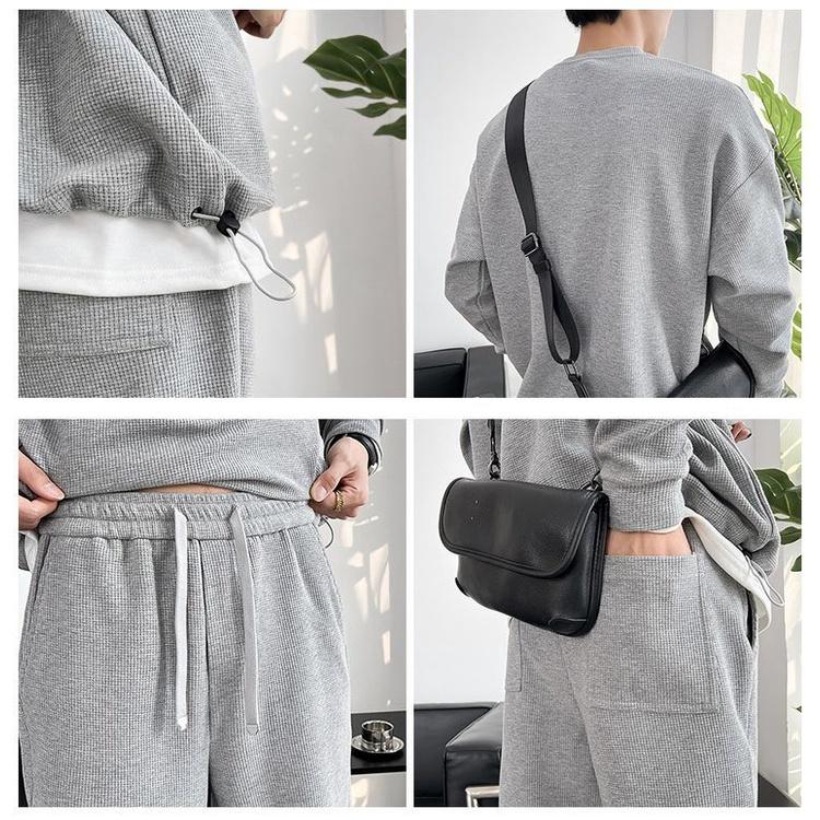 Bộ quần áo thu đông dài tay nam nữ unisex, Bộ đồ nam nữ form rộng Hàn Quốc