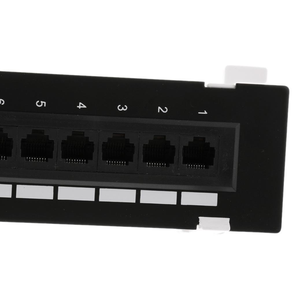 12-port Cat5e/6 UTP LAN Wall Mount Patch Panel Surface Wall Mount Bracket