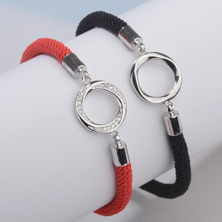 COMBO- CẶP VÒNG TAY ĐÔI Bracelet tình yêu (Đồng trắng mạ Bạch kim) (Đen và Đỏ)