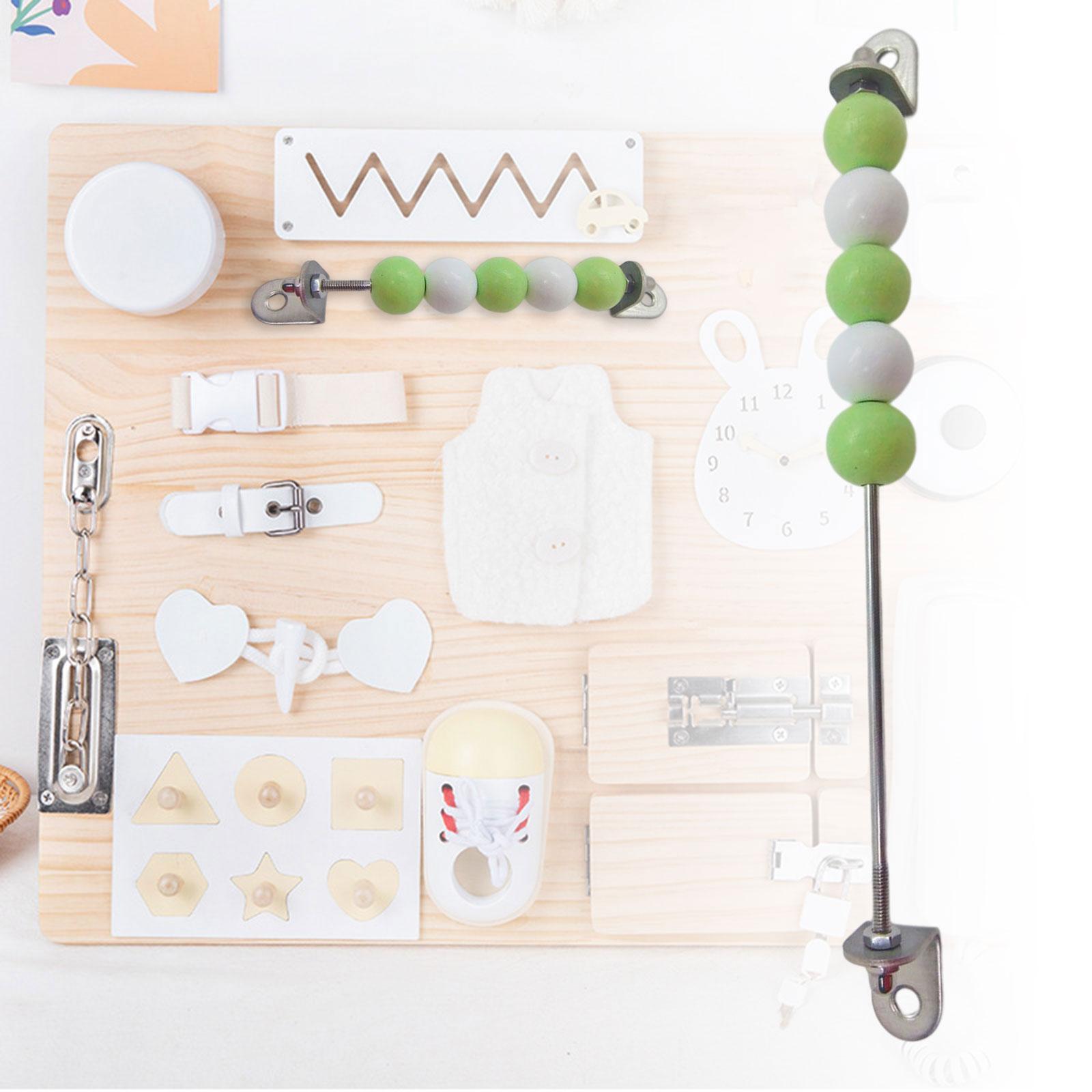 Busy Board Wooden Sensory Toy Practical Skill for Indoor Activities