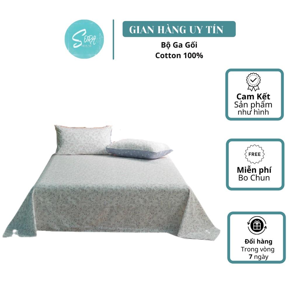 Bộ Ga Gối 100% Cotton Living Hoa Nhí