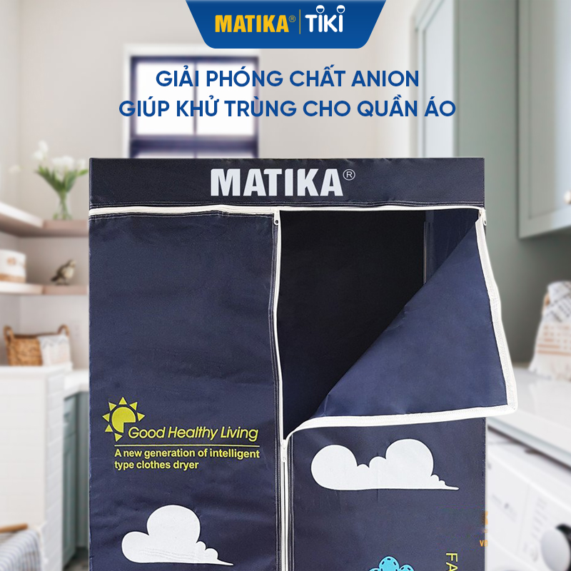 Tủ Sấy Quần Áo MATIKA MTK-CD1218 Điều Khiển Từ Xa Công Suất 1200W - Hàng Chính Hãng