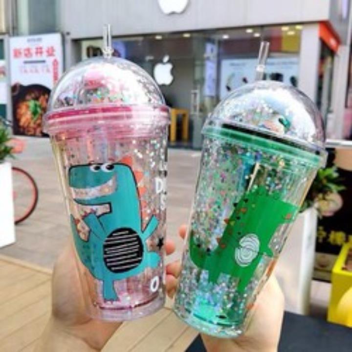 LY ĐỰNG NƯỚC CÓ NẮP LY KHỦNG LONG KIM TUYẾN GIỮ NHIỆT