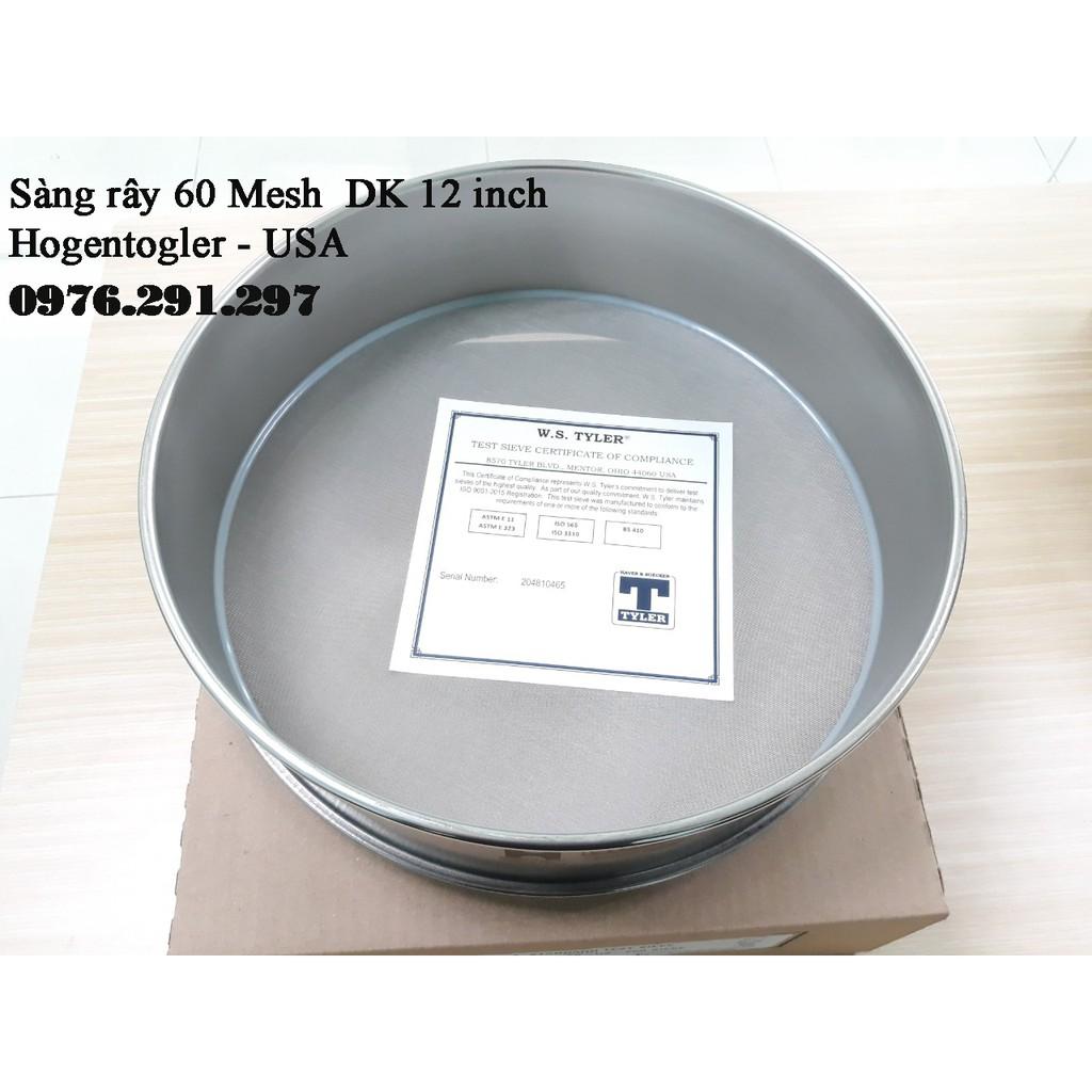 Sàng rây bột kích thước lỗ 0.25mm 60 mesh đường kính 30cm - Mỹ