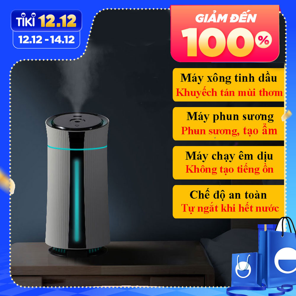 Máy phun sương tạo ẩm không khí SEASY SS01, máy xông và khuyếch tán tinh dầu dung tích 1.15 lít với 2 chế độ phun, tích hợp đèn ngủ tự thay đổi màu sắc - Hàng chính hãng