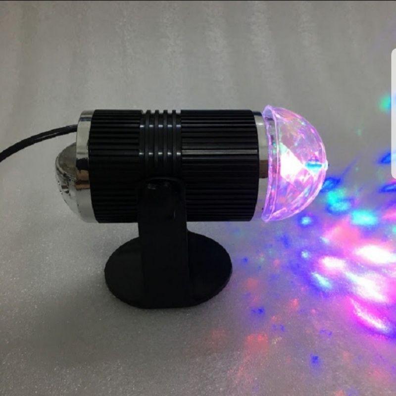 Đèn led trụ cầu xoay pha lê vũ trường cảm ứng theo nhạc