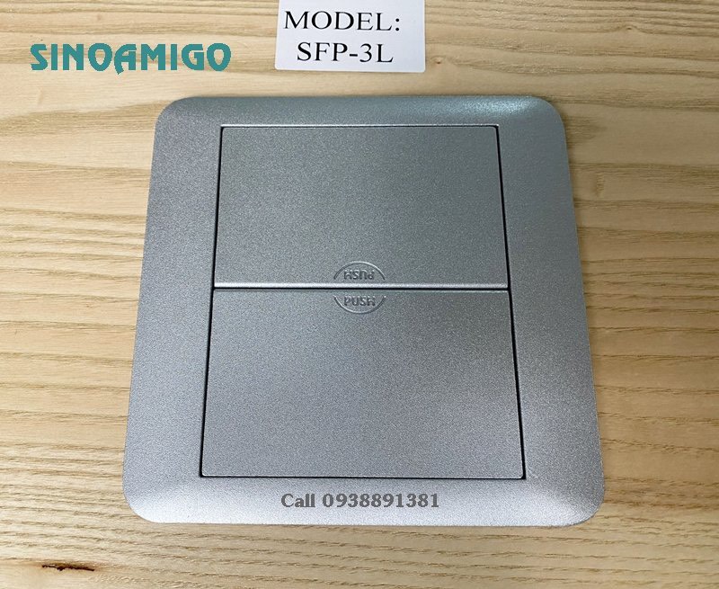 Ổ điện âm sàn nắp trượt Sinoamigo SFP-2L màu bạc chính hãng