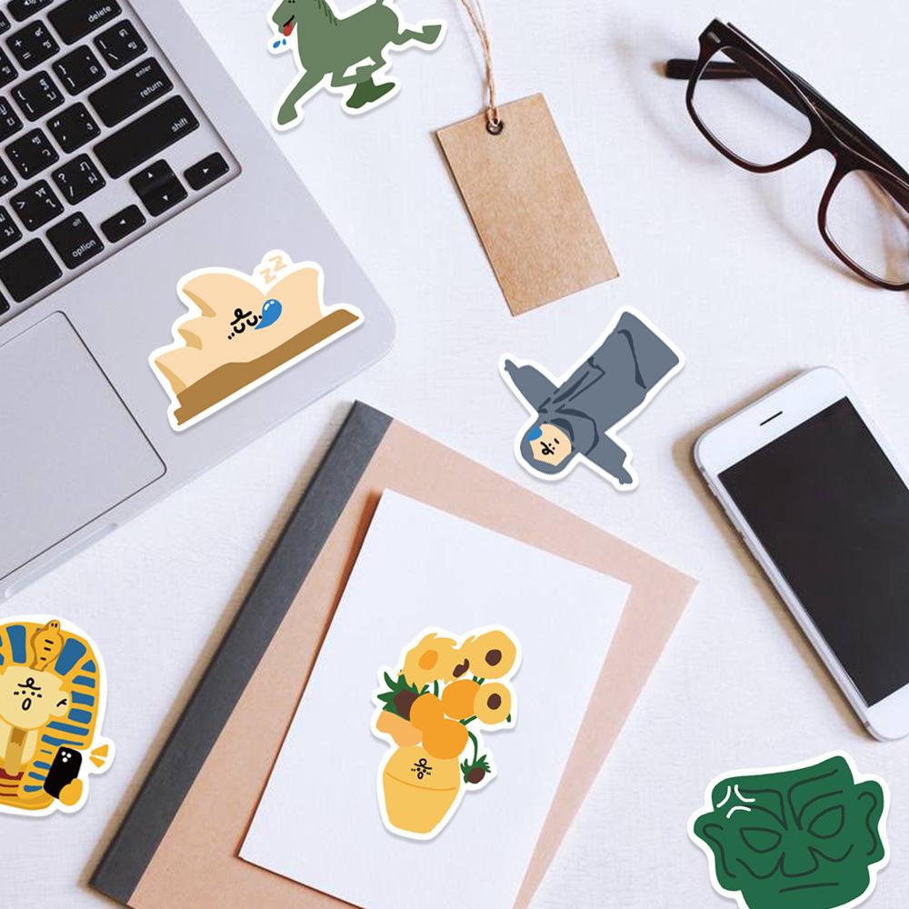 Sticker hội họa kỳ quan chibi trang trí mũ bảo hiểm,guitar,ukulele,điện thoại,sổ tay,laptop-mẫu S59