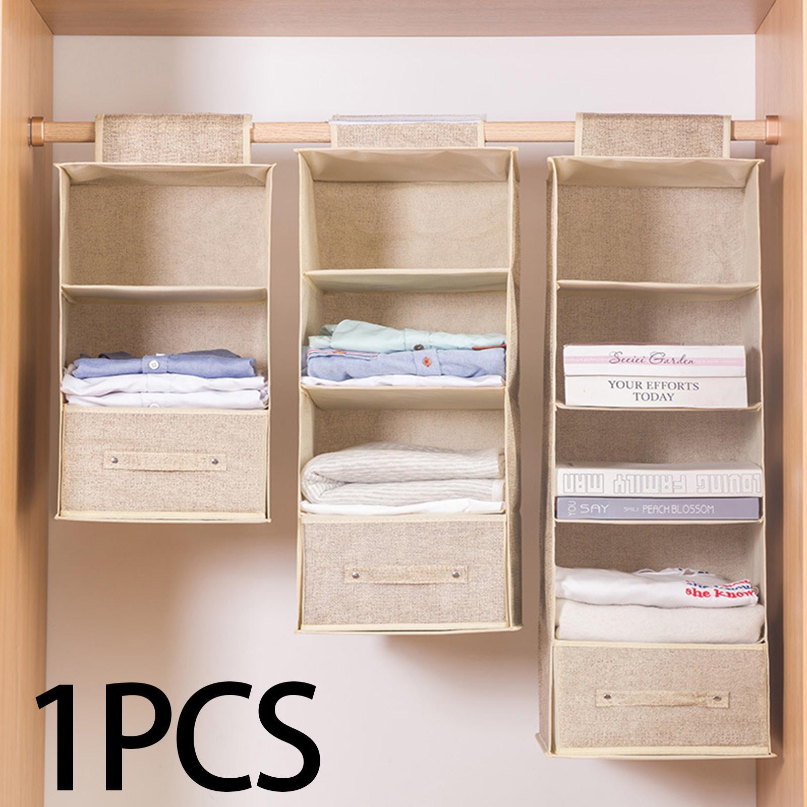 Hanging Closet Organizer with Drawers Wardrobe Storage Bag Portable Hanging Shelf for Bedroom for Shirts Socks Jeans Sweaters