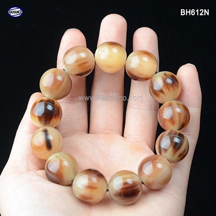 Vòng Tay sừng bò Châu Phi màu vân nưa (BH612N) Giúp Tâm Bạn Tĩnh - Sức Khỏe Bình An - Tài Lộc - Bracelet of HAHANCO