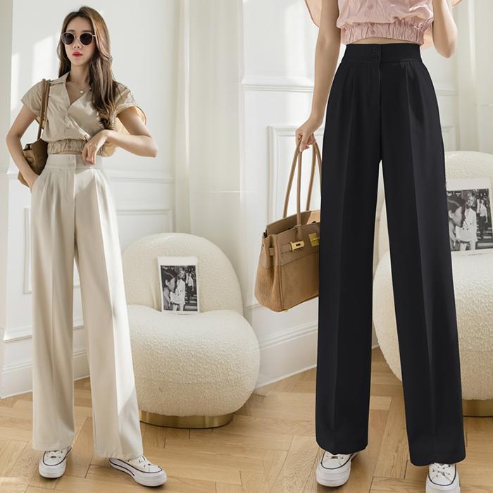 Quần Culottes Ống rộng Cao Cấp cạp cao hai cúc 002