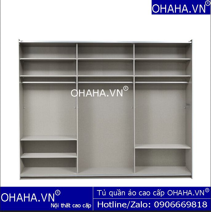 Tủ quần áo gỗ cao cấp 1017-OHAHA 2 cánh lùa cỡ đại