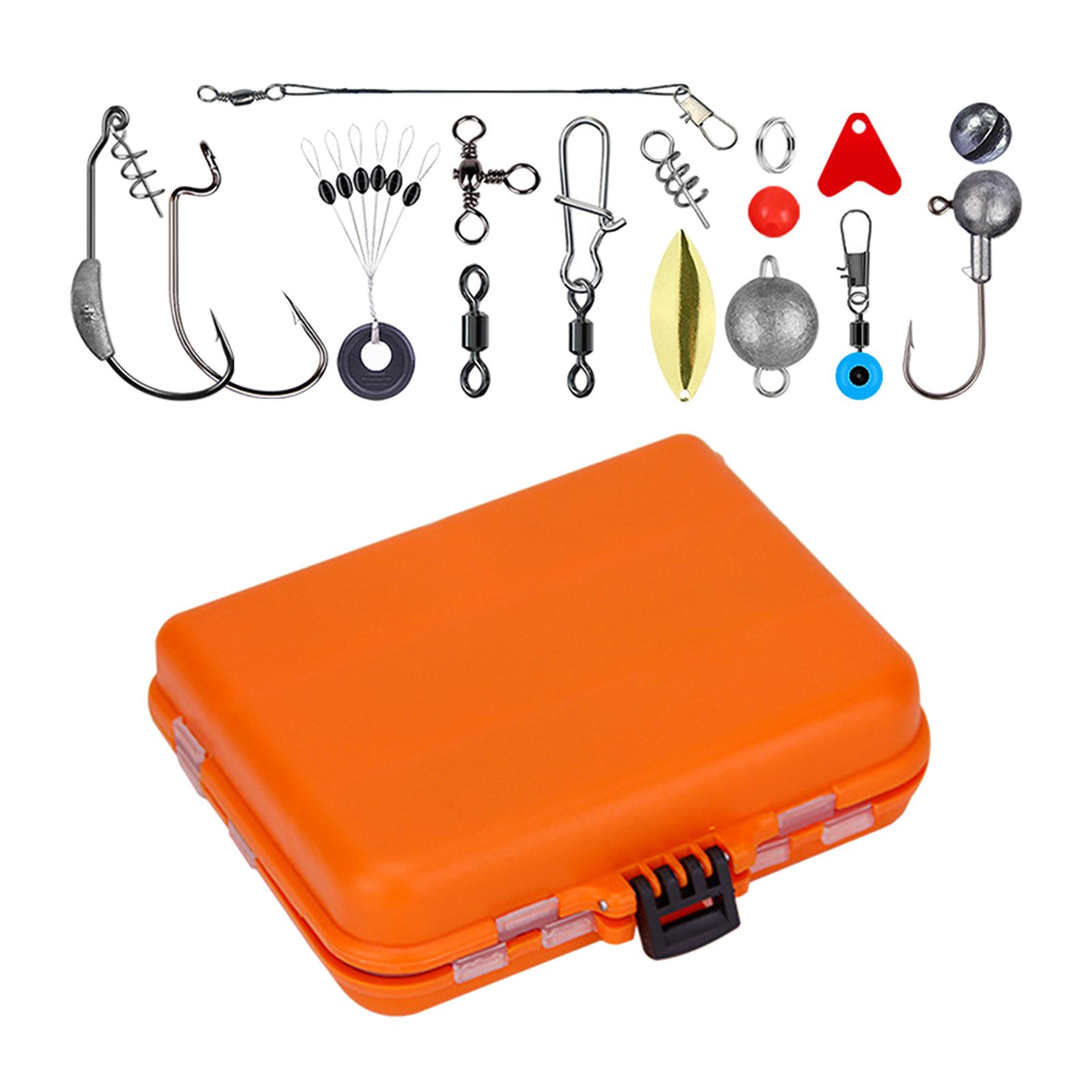 Fishing Tackle Accessories Kit, 213pcs Fishing Gear Tackle Box with Tackle Included, Baitholder Hooks Fishing Sinkers Starter Fishing Kit Equipment