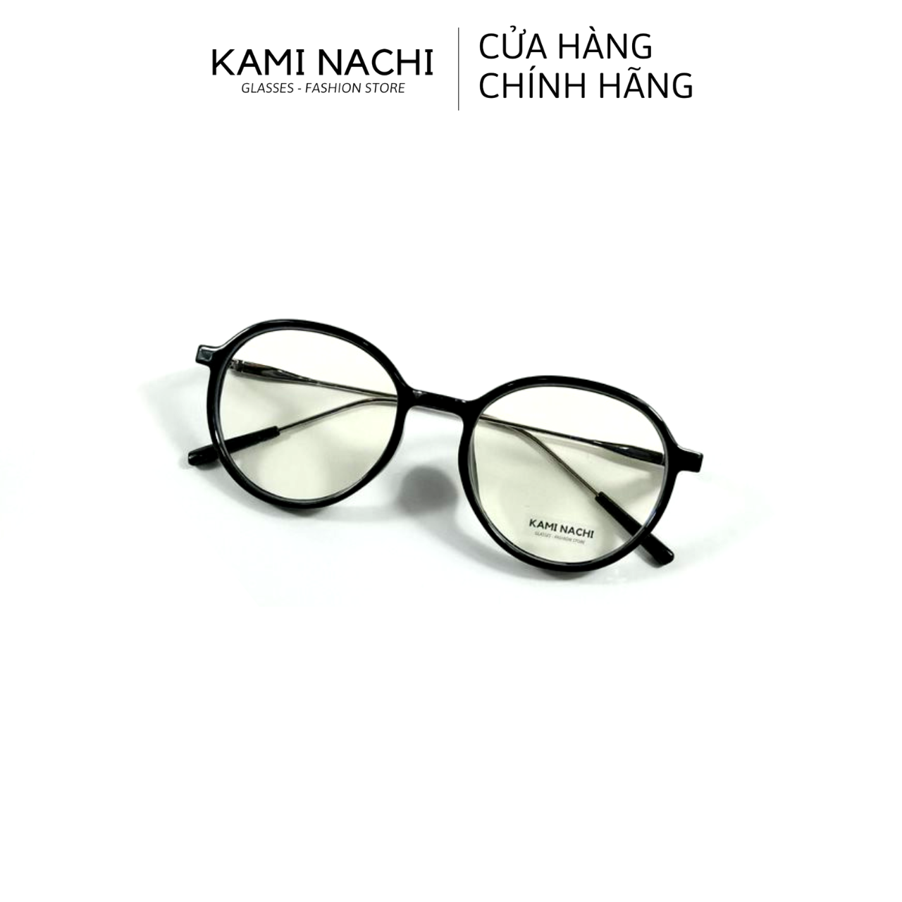 Gọng kính nhựa phối kim loại dáng tròn KAMI NACHI phong cách tự do 301